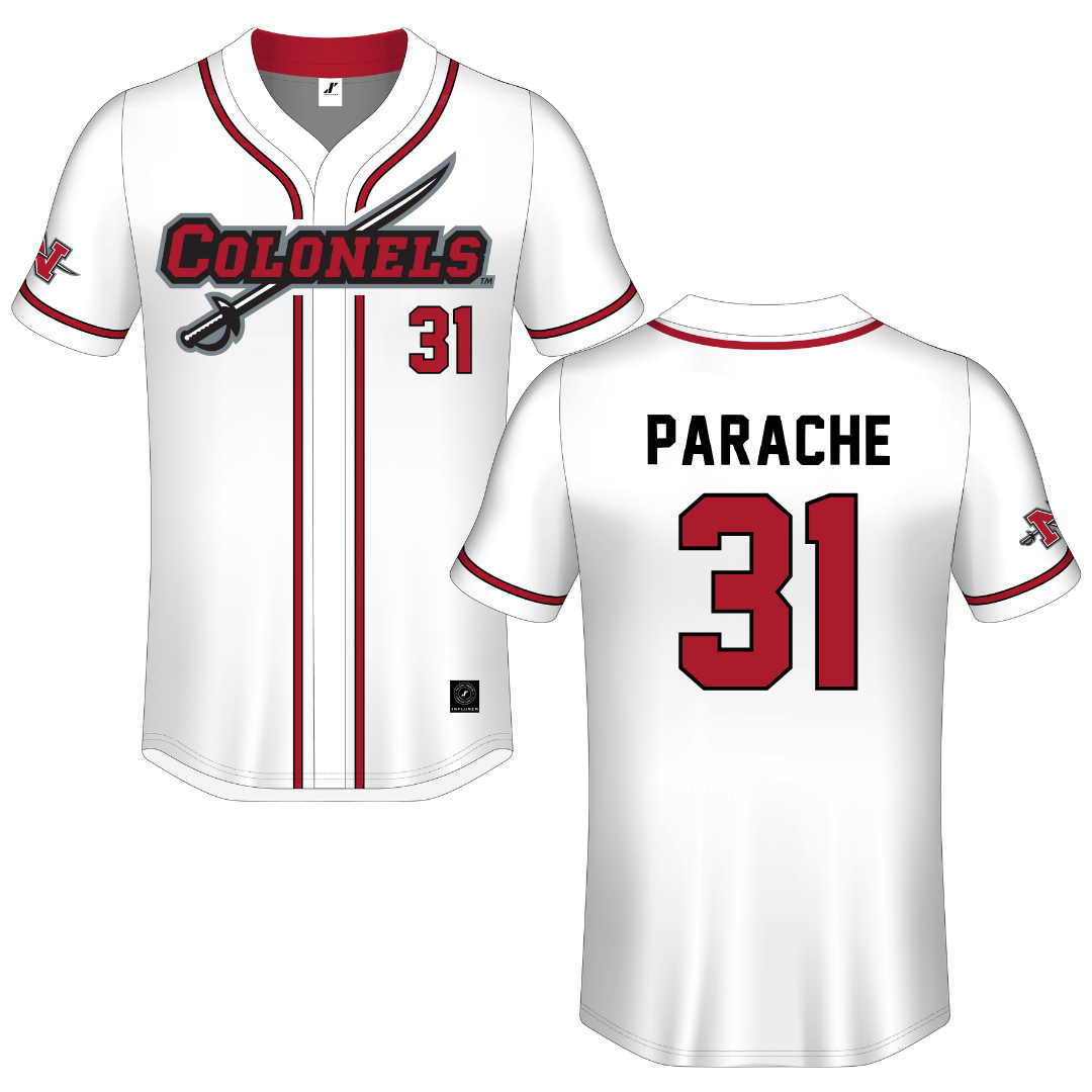 Nicholls State University White Button-Down Jersey - #31 Nuno Parache