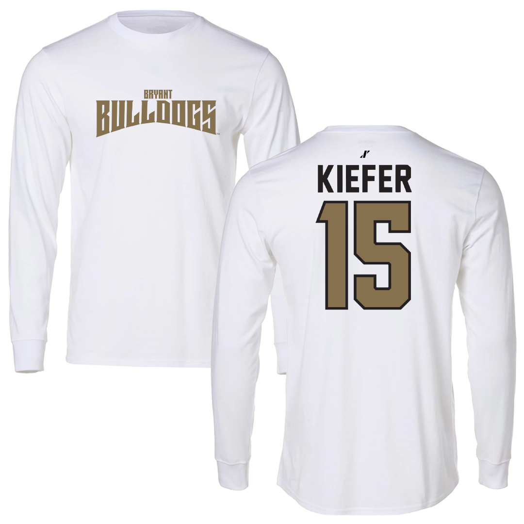Bryant University Basketball White Classic Long Sleeve - #15 Dana Kiefer