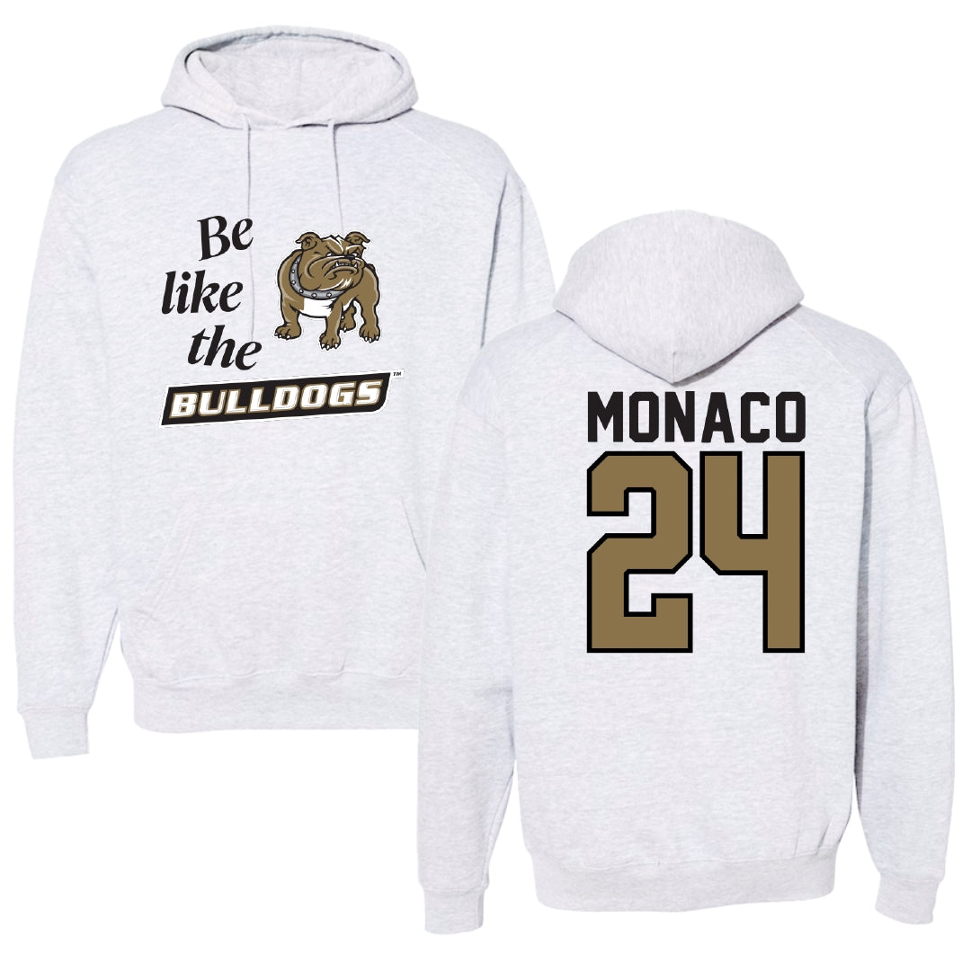 Bryant University Lacrosse Light Gray Be Like Us Hoodie - #24 AJ Monaco