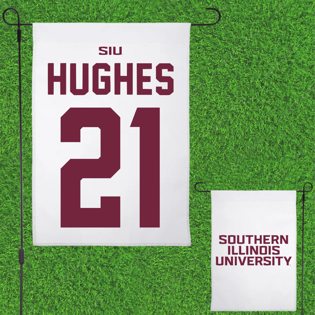 Southern Illinois University at Carbondale Basketball White Garden Flag - #21 Seairra Hughes