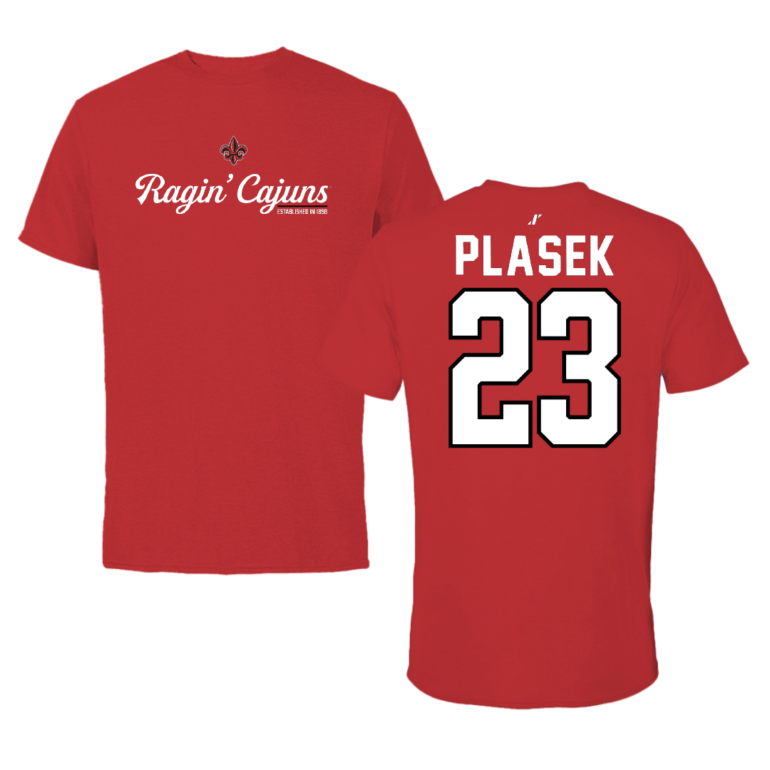 University of Louisiana at Lafayette Soccer Red General Tee - #23 Liberty Plasek