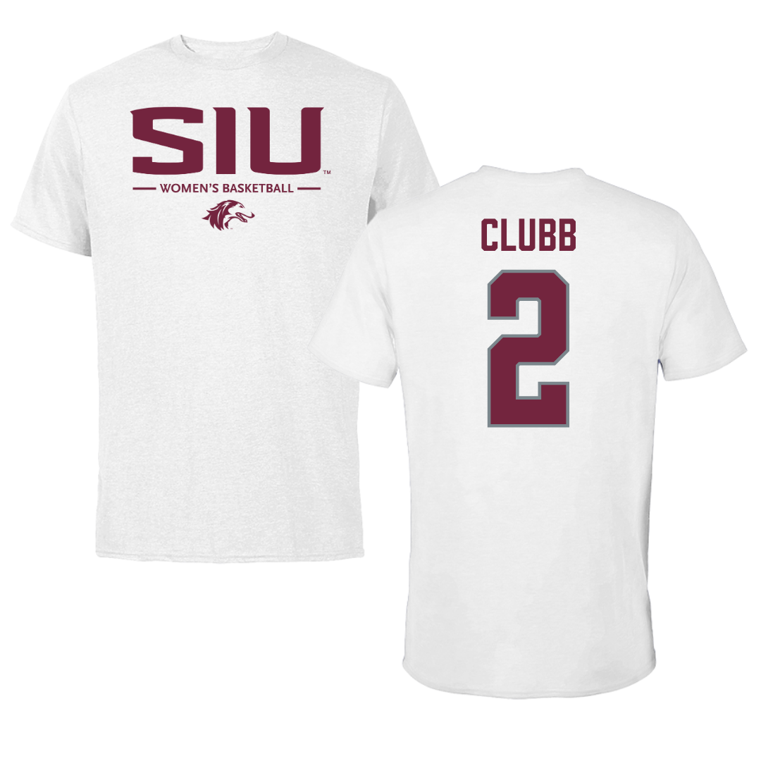 Southern Illinois University at Carbondale Basketball White Performance Tee - #2 Paige Clubb