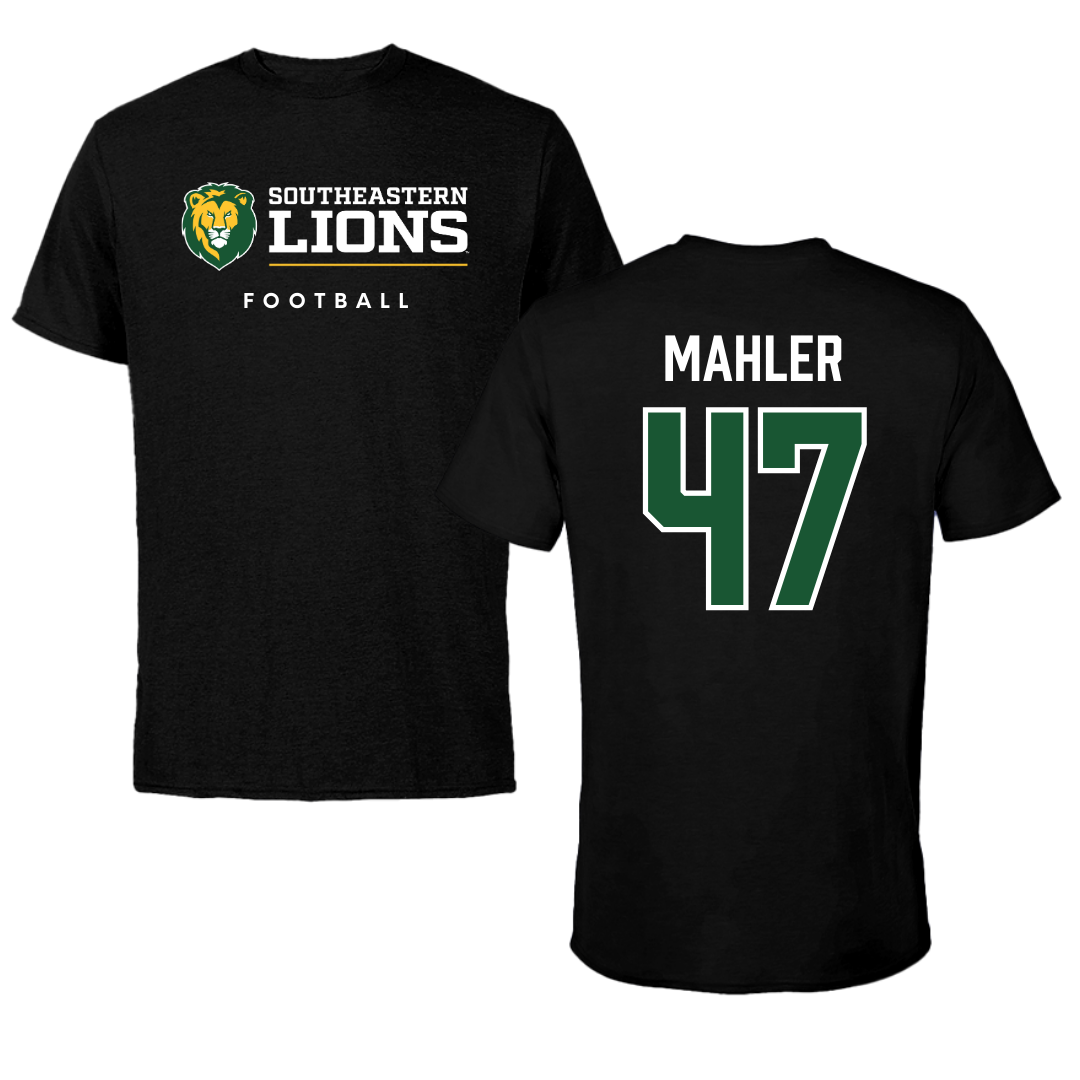 Southeastern Louisiana University Football Black Performance Tee - #47 Alec Mahler
