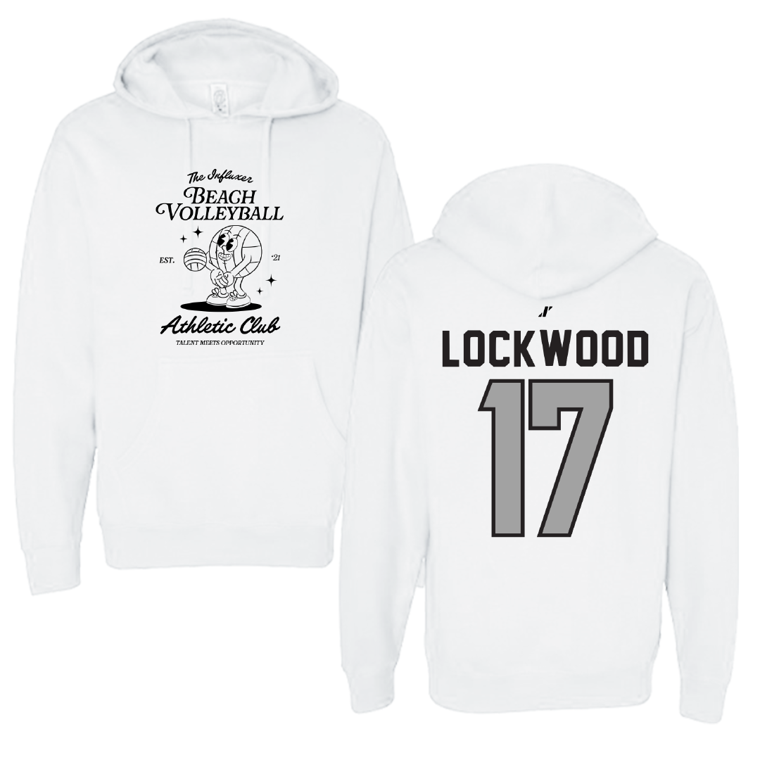 Beach Volleyball White Influxer Athletic Club Hoodie - #17 Ysabella Lockwood