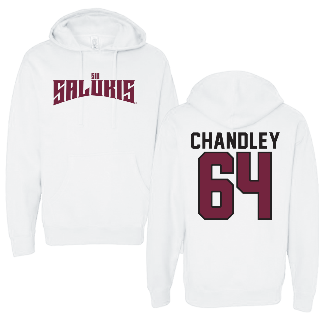 Southern Illinois University at Carbondale Football White Classic Hoodie - #64 Ryan Chandley
