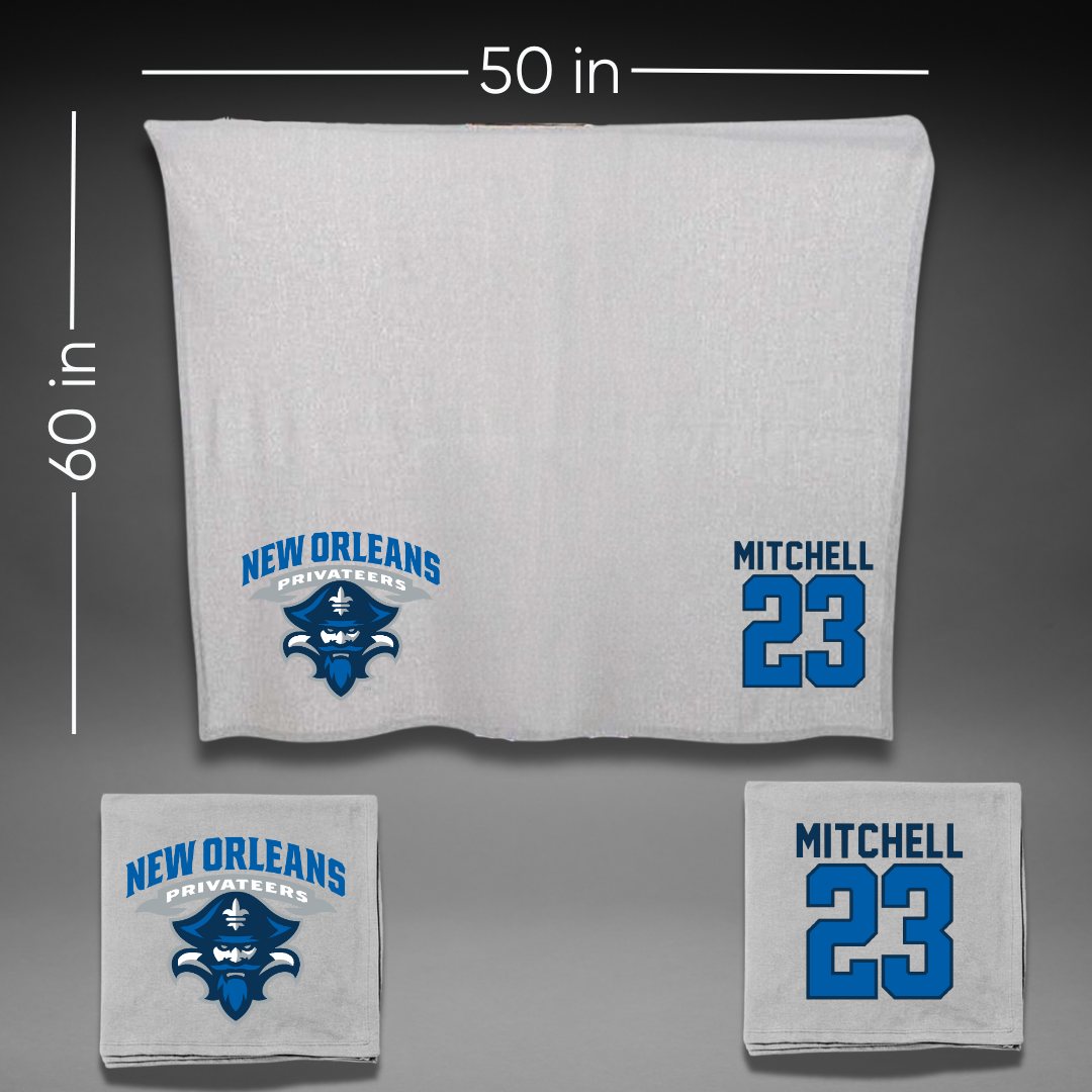 University of New Orleans Baseball Gray Blanket - #23 Cade Mitchell