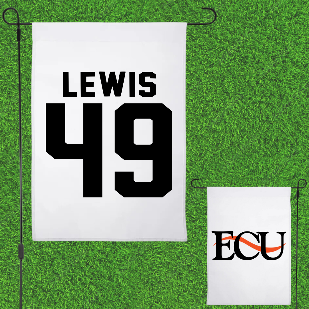 East Central University Football White Garden Flag - #49 Amajah Lewis