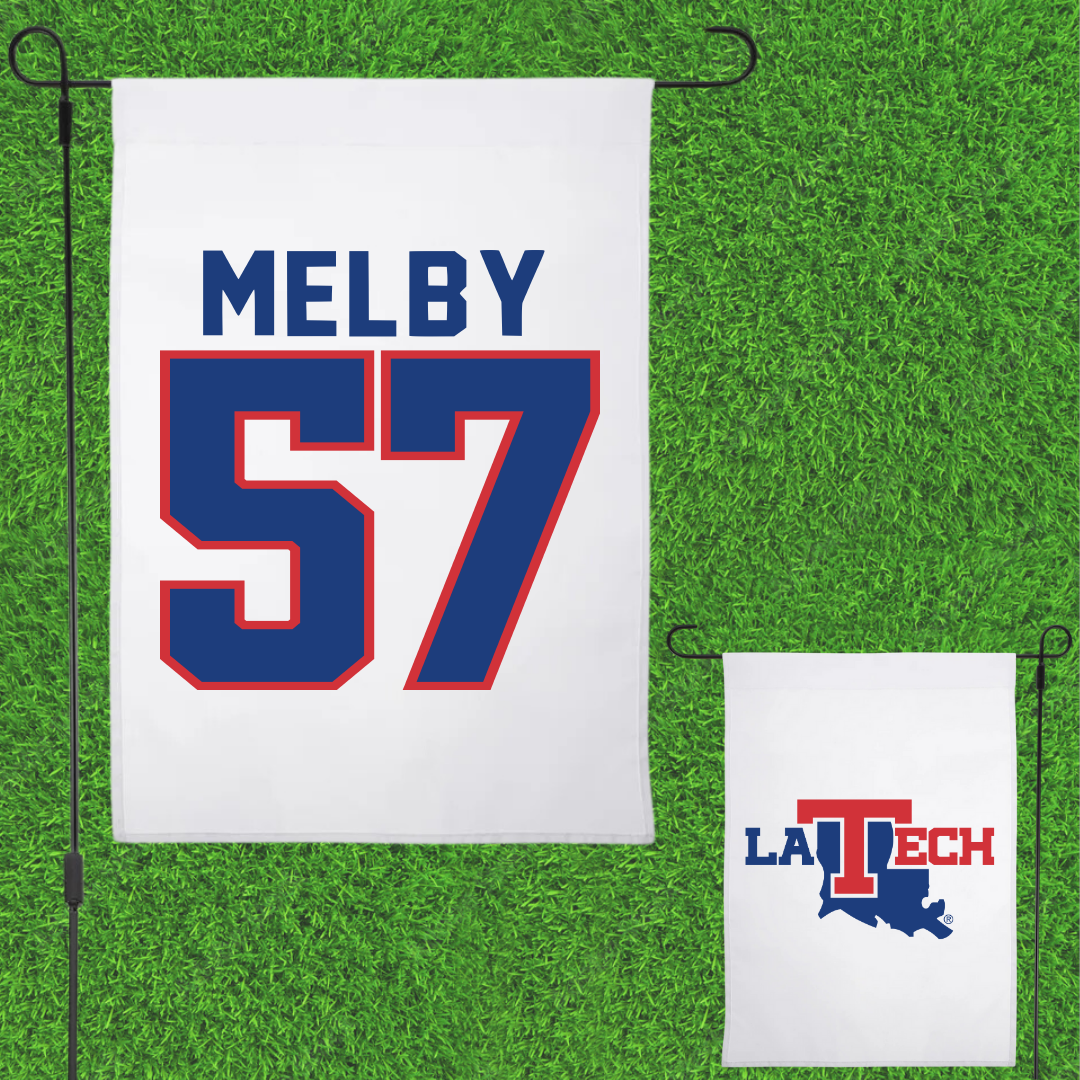 Louisiana Tech University Baseball White Garden Flag - #57 Will Melby
