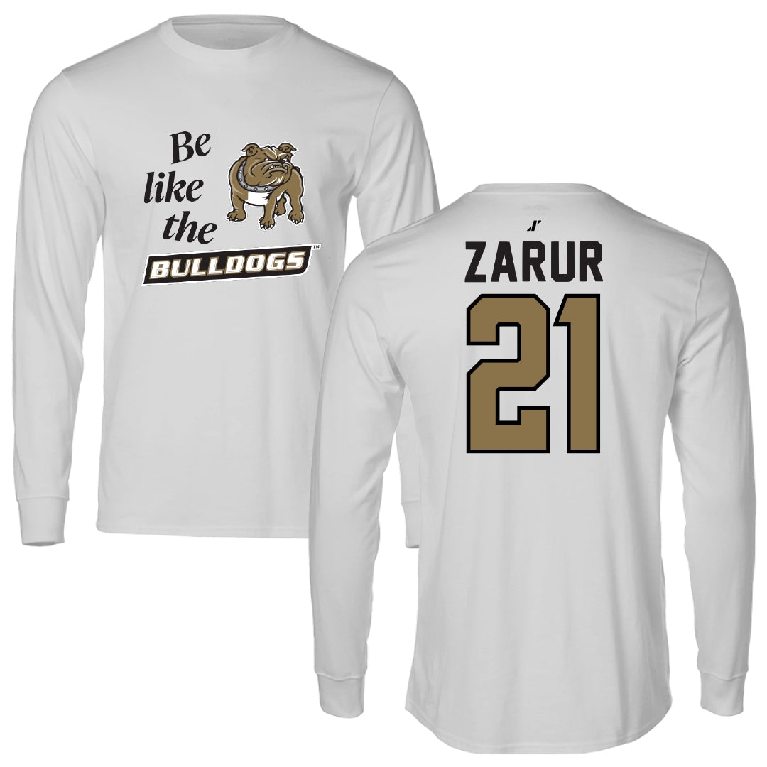 Bryant University Football Light Gray Be Like Us Performance Long Sleeve - #21 Antonio Zarur