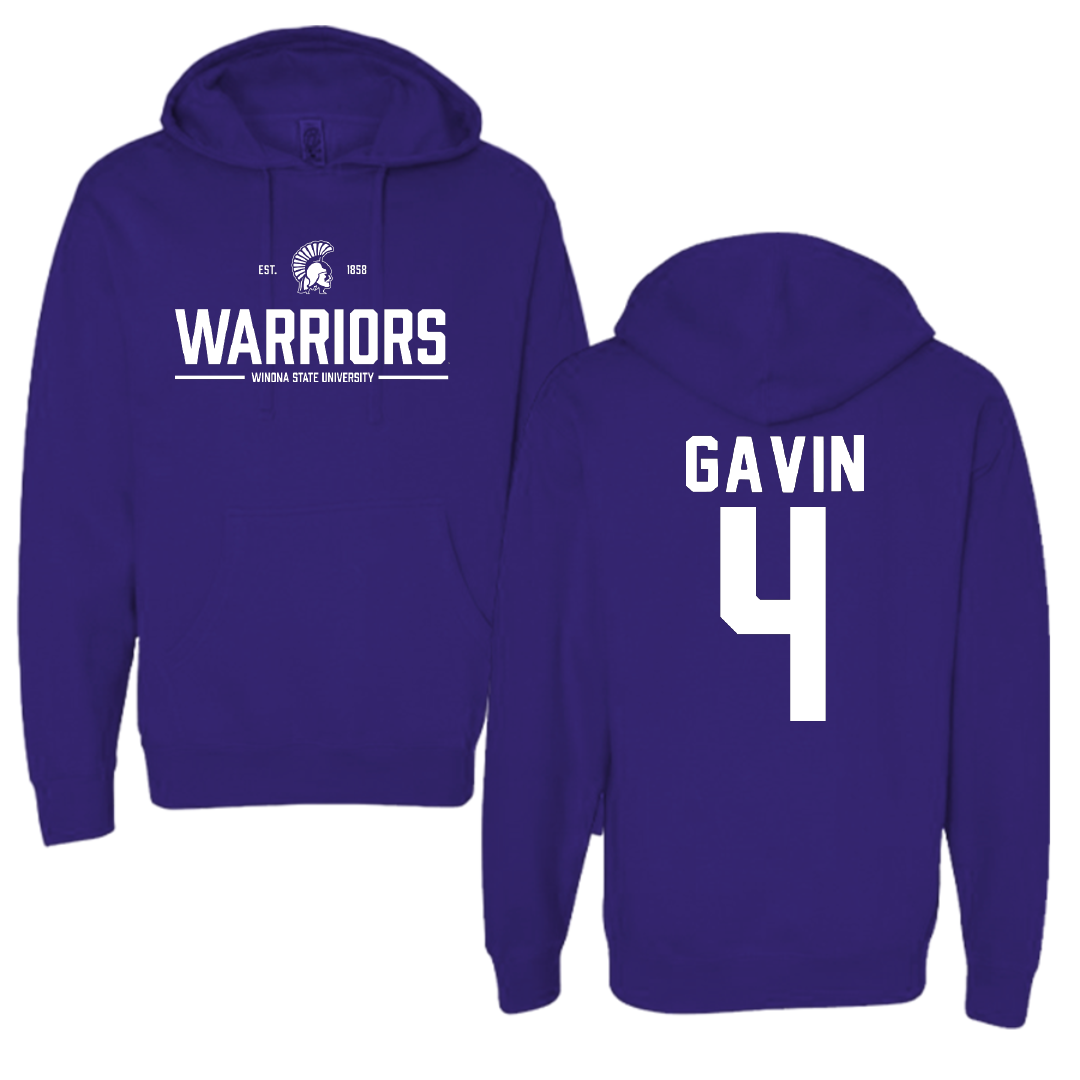 Winona State University Football Purple General Hoodie - #4 Ty Gavin