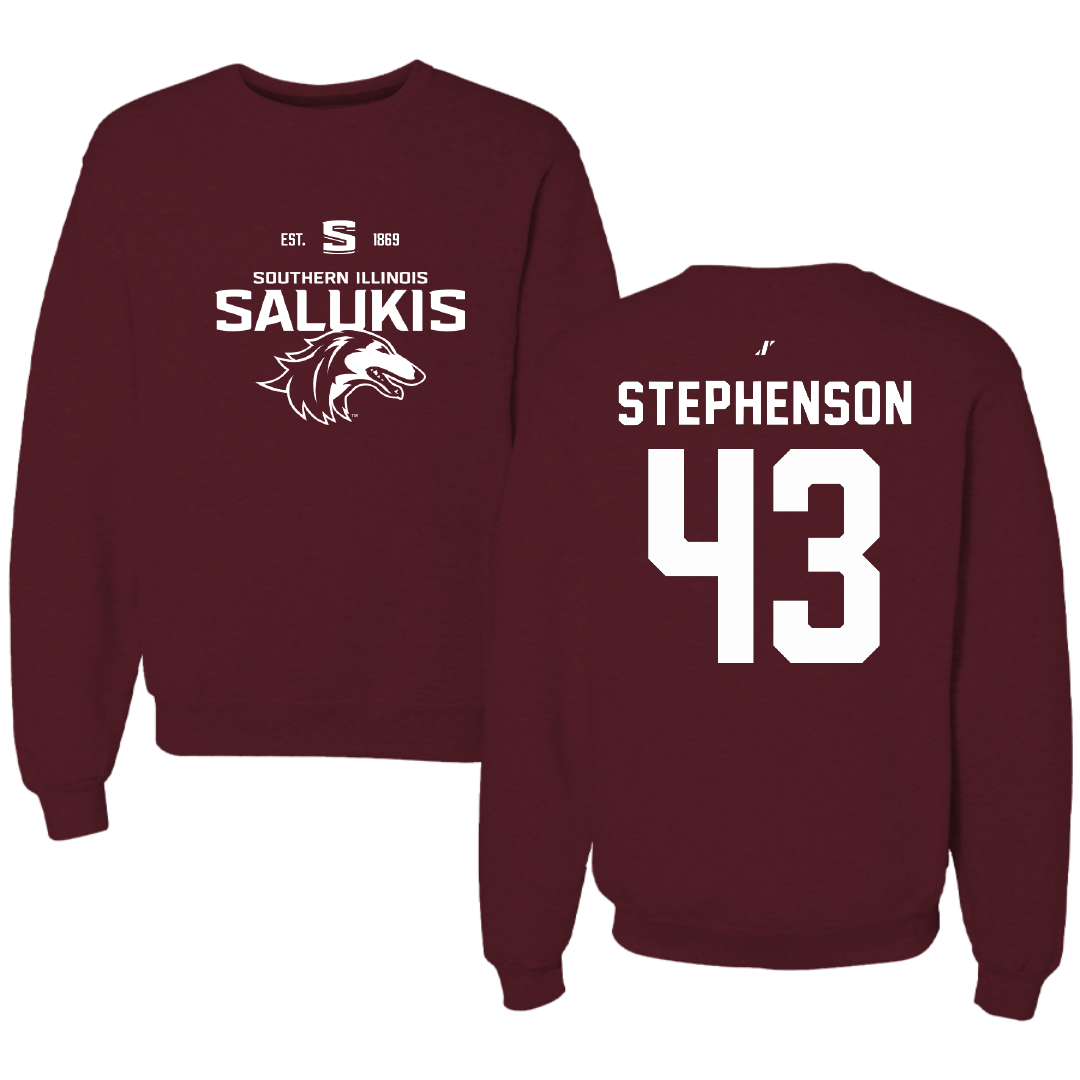 Southern Illinois University at Carbondale Football Maroon General Crewneck - #43 Cade Stephenson