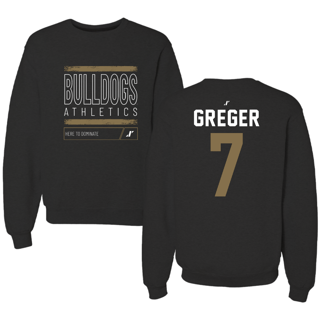 Bryant University Baseball Black Dominate Crewneck - #7 Gavin Greger