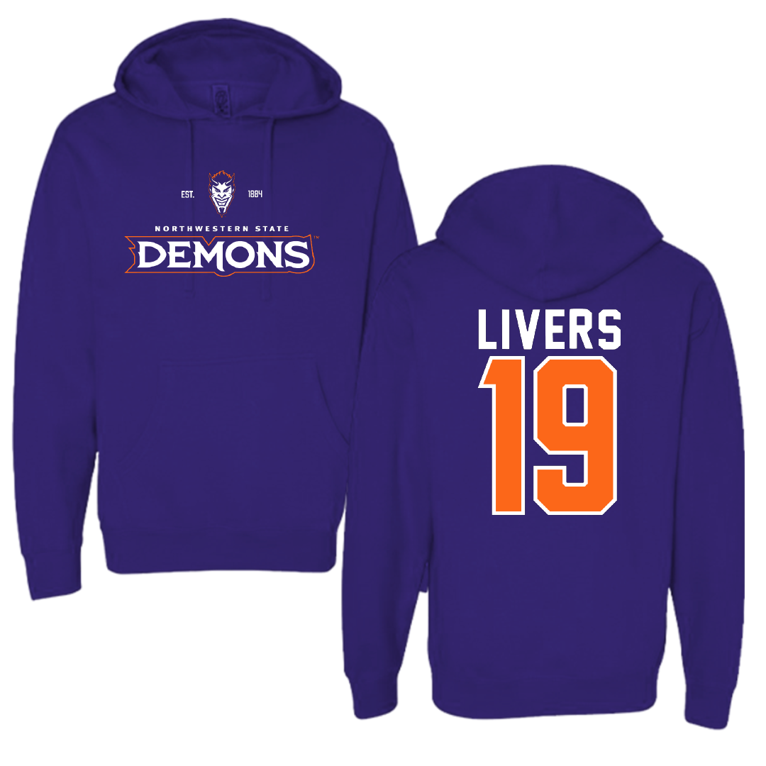 Northwestern State University Softball Purple General Hoodie - #19 Sophia Livers