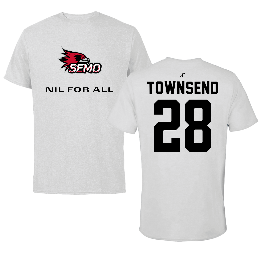 Southeast Missouri State University Football Light Gray NIL for ALL Tee - #28 Amare Townsend