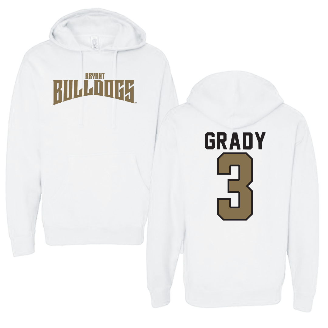 Bryant University Baseball White Classic Hoodie - #3 Shea Grady
