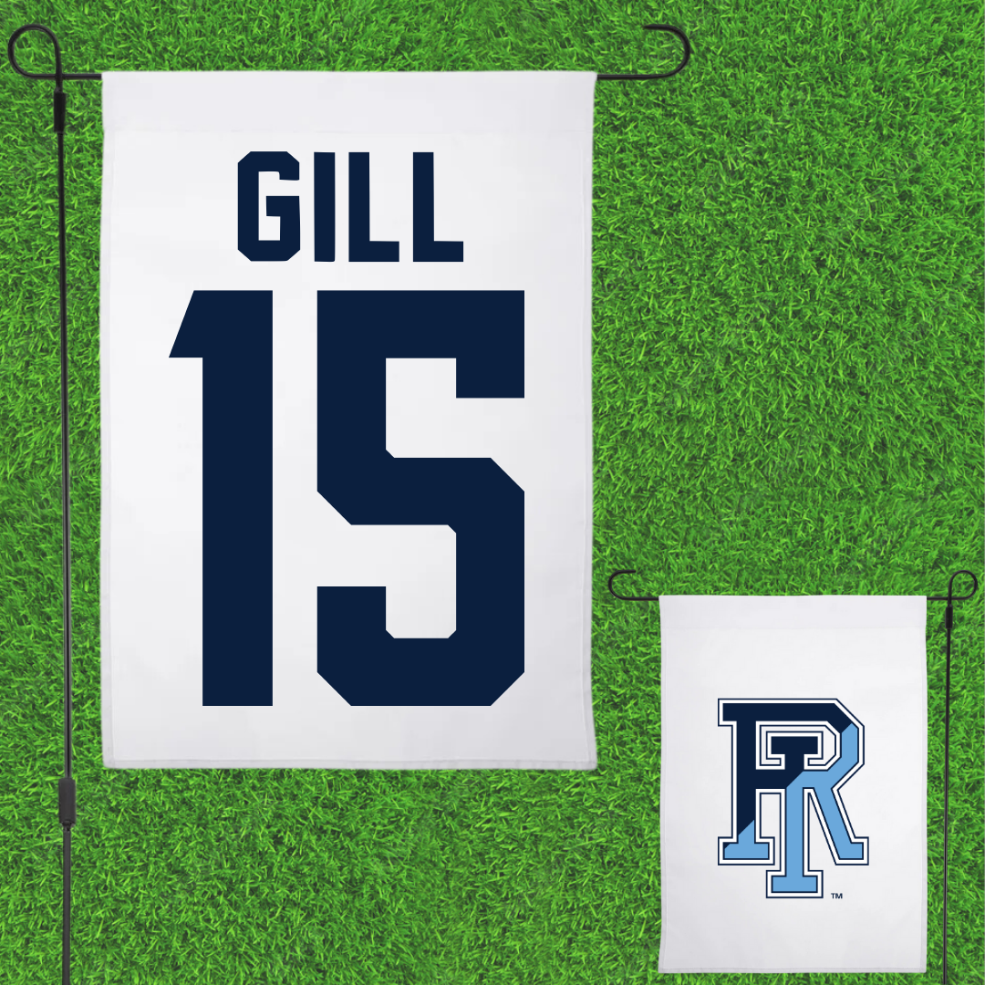 University of Rhode Island Lacrosse White Garden Flag - #15 Izze Gill