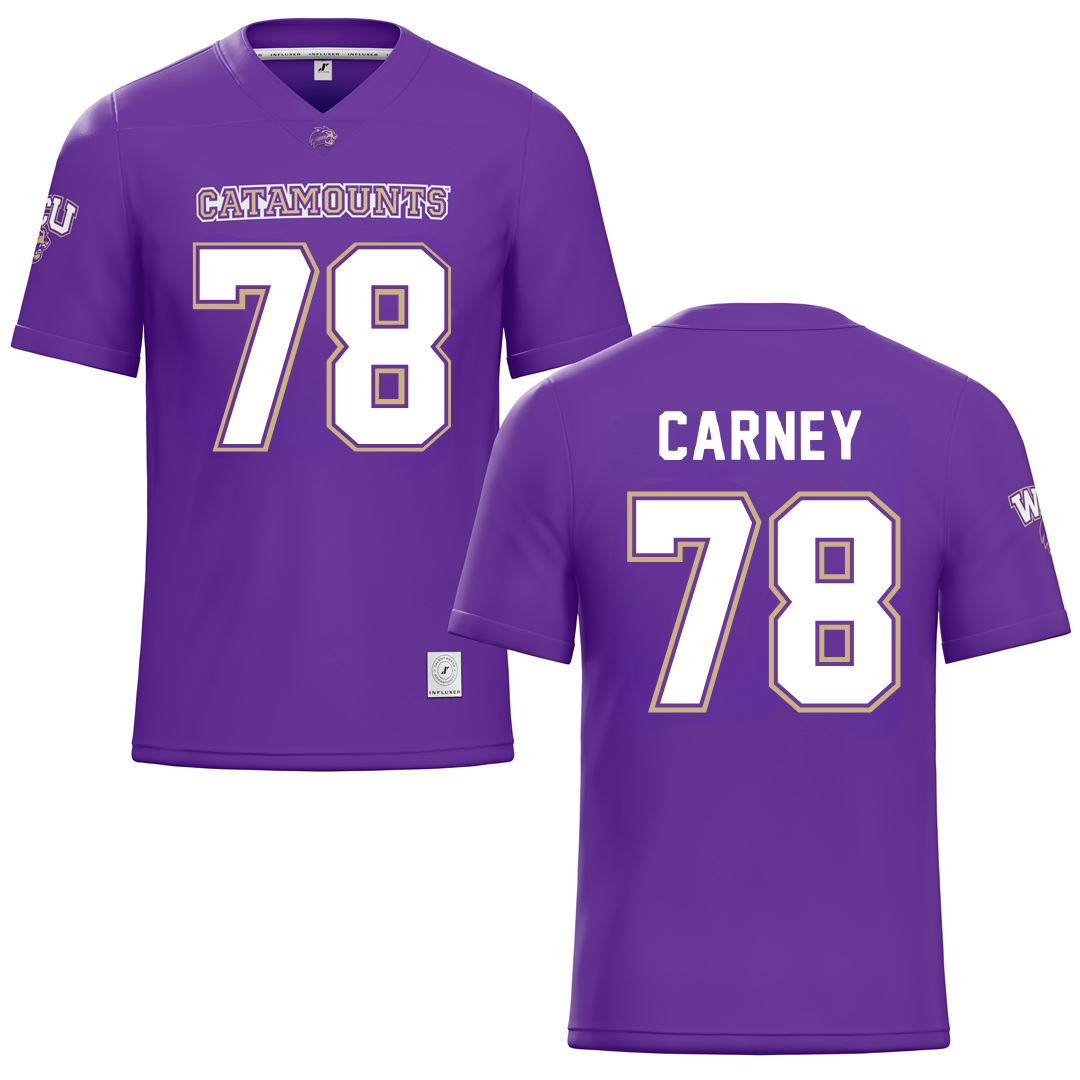 Western Carolina University Purple Football Jersey - #78 Evan Carney