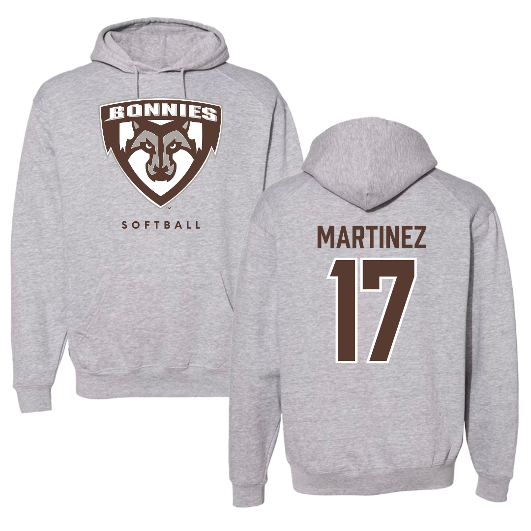 St. Bonaventure University Softball Gray Hoodie - #17 Bryana Martinez