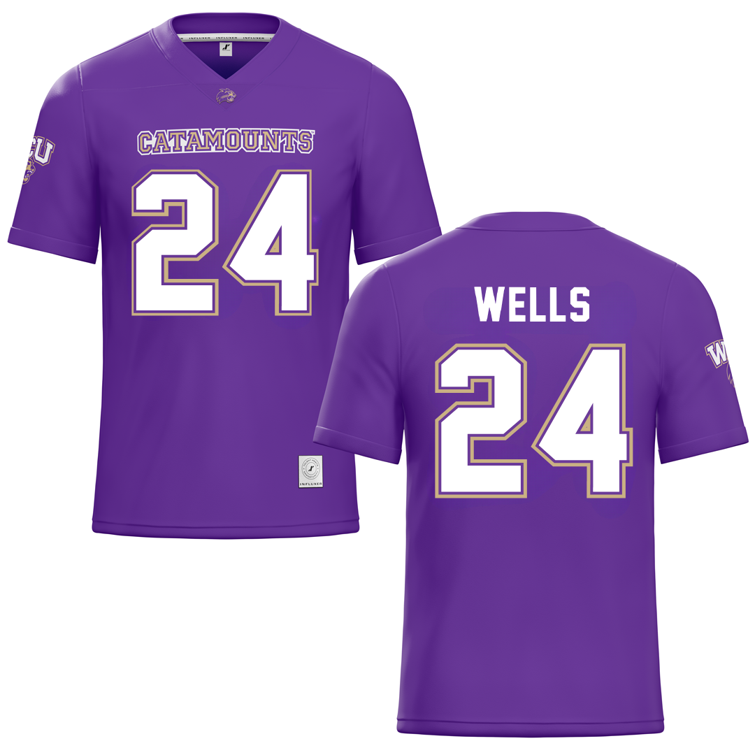Western Carolina University Purple Football Jersey - #24 Zayveon Wells