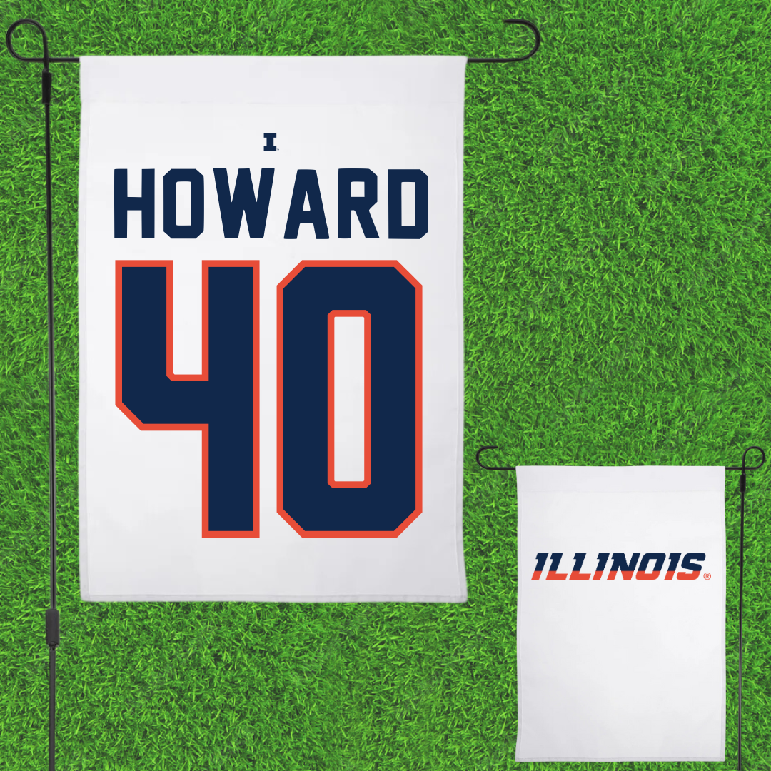 University of Illinois Softball White Garden Flag - #40 Zoie Howard