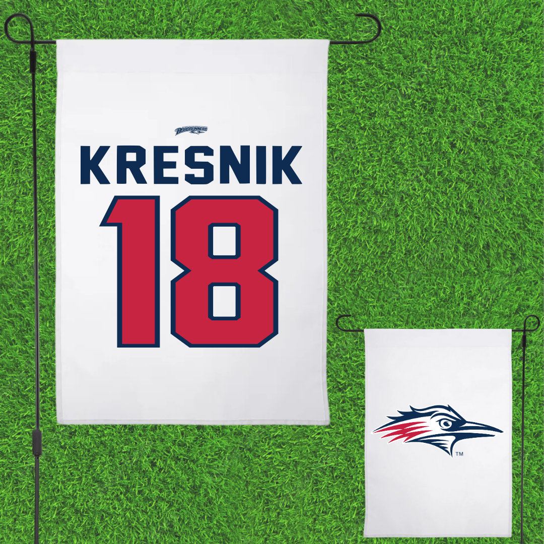Metropolitan State University of Denver Soccer White Garden Flag - #18 Joseph Kresnik
