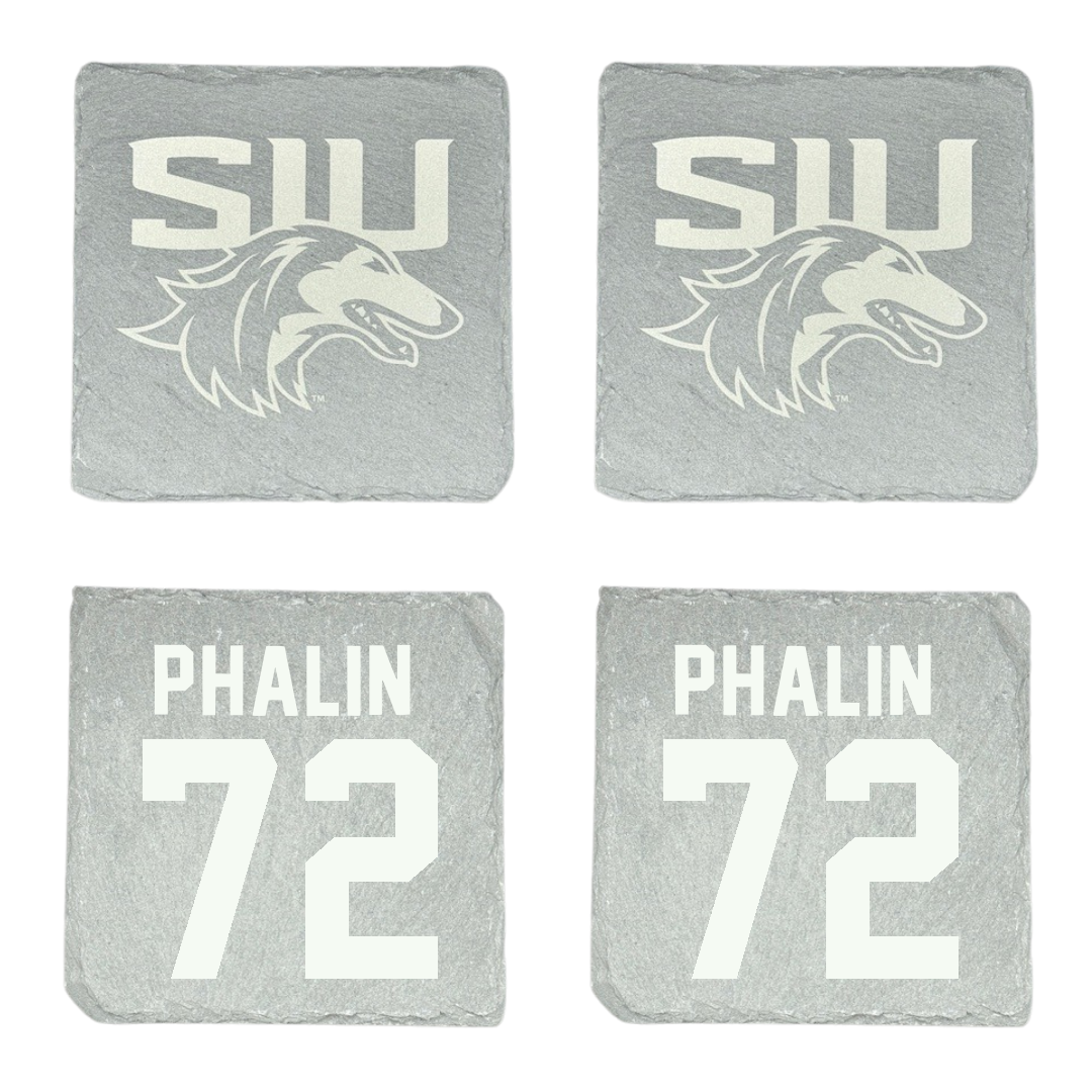Southern Illinois University at Carbondale Football Stone Coaster (4 Pack)  - #72 Cooper Phalin