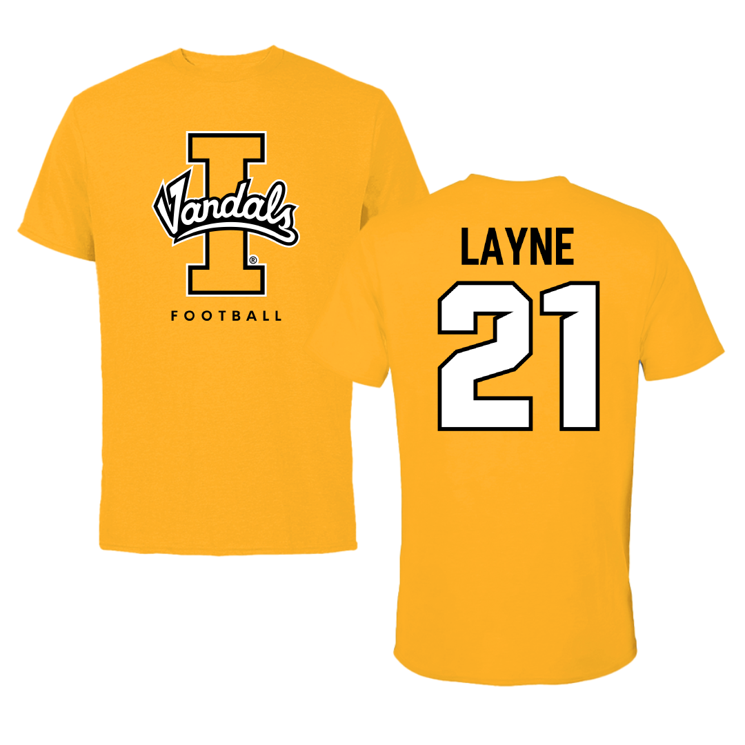 University of Idaho Football Gold Performance Tee - #21 Dylan Layne