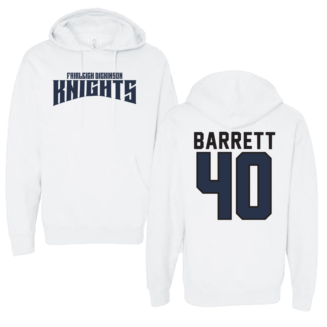 Fairleigh Dickinson University-Metropolitan Campus Baseball White Classic Hoodie - #40 Ian Barrett