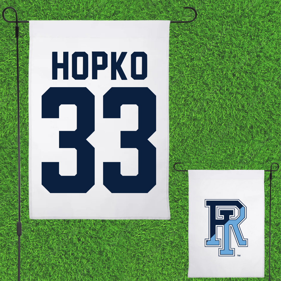 University of Rhode Island Baseball White Garden Flag - #33 Jack Hopko