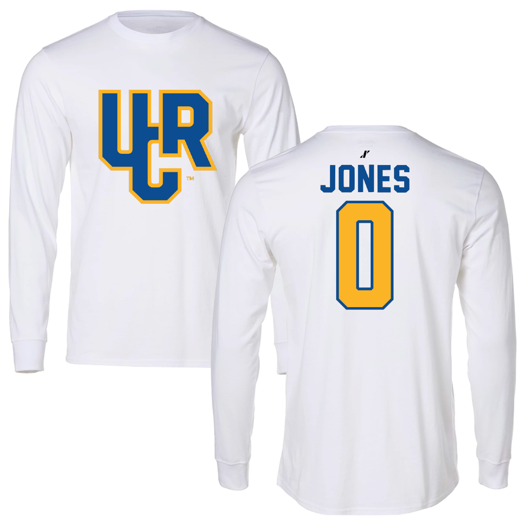 University of California-Riverside Basketball White Performance Long Sleeve - #0 Tyler Jones