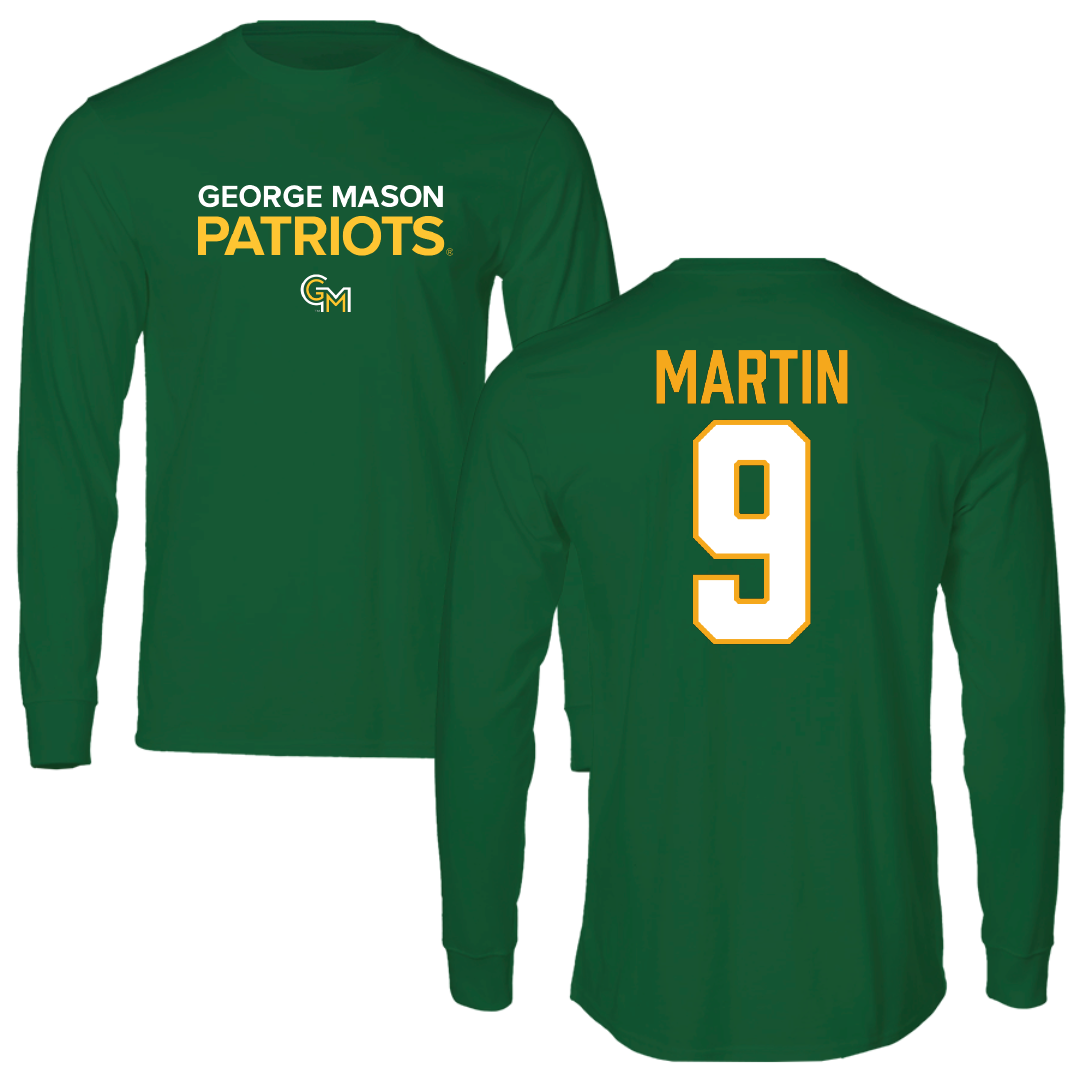 George Mason University Soccer Green Performance Long Sleeve - #9 Mia Martin