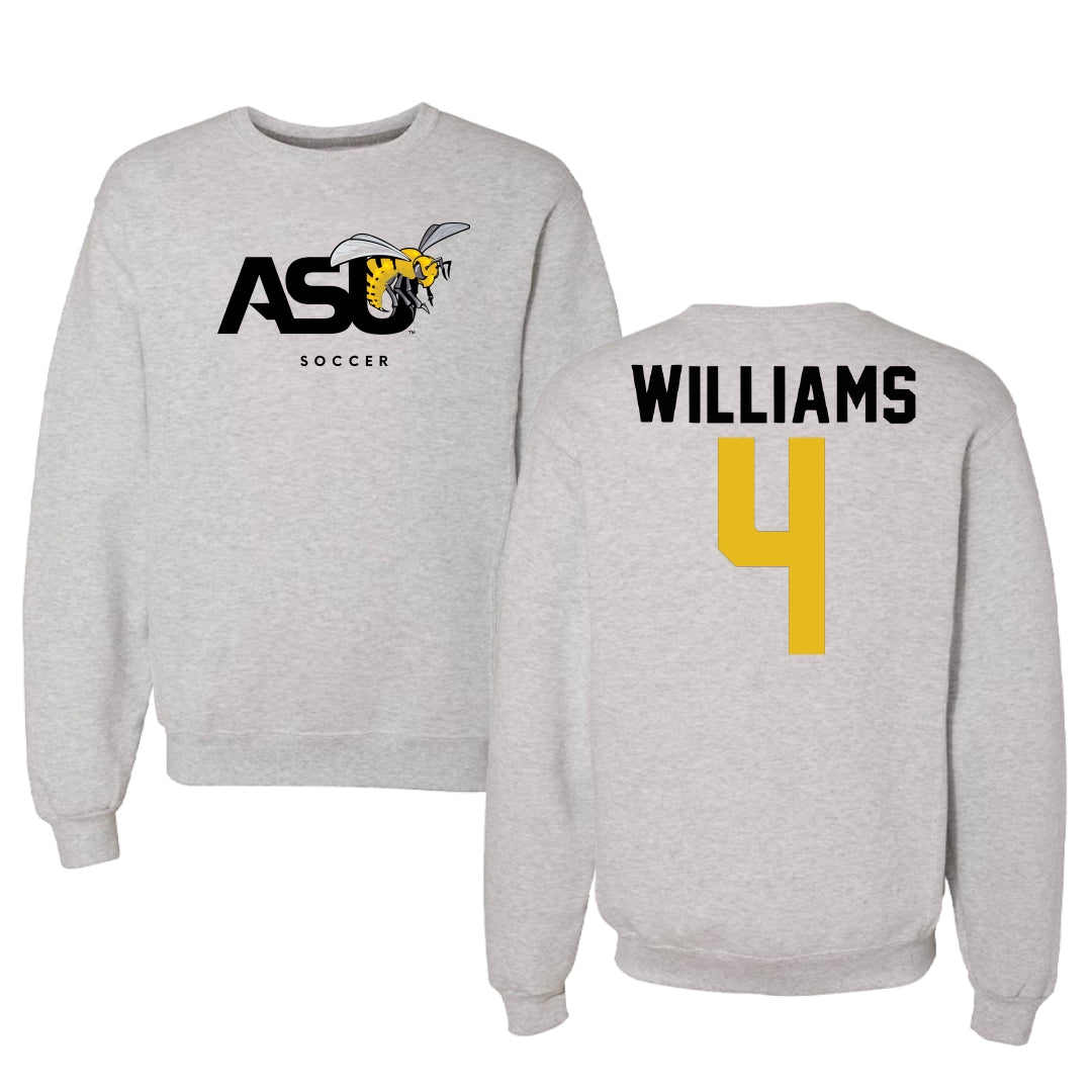 Alabama State University Soccer Light Gray Crewneck - #4 Tatyana Williams