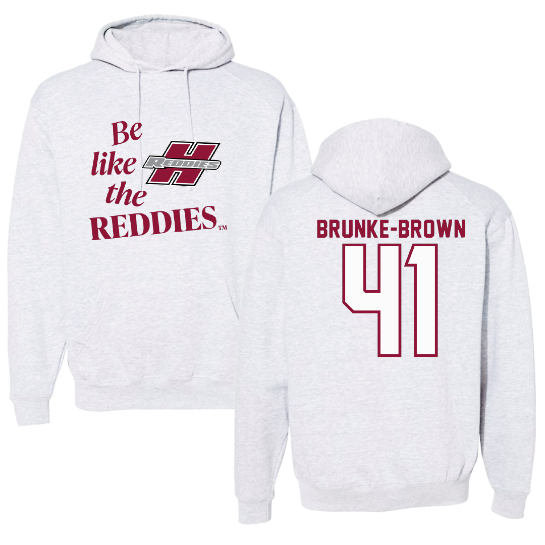 Henderson State University Football Light Gray Be Like Us Hoodie - #41 Colton Brunke-Brown