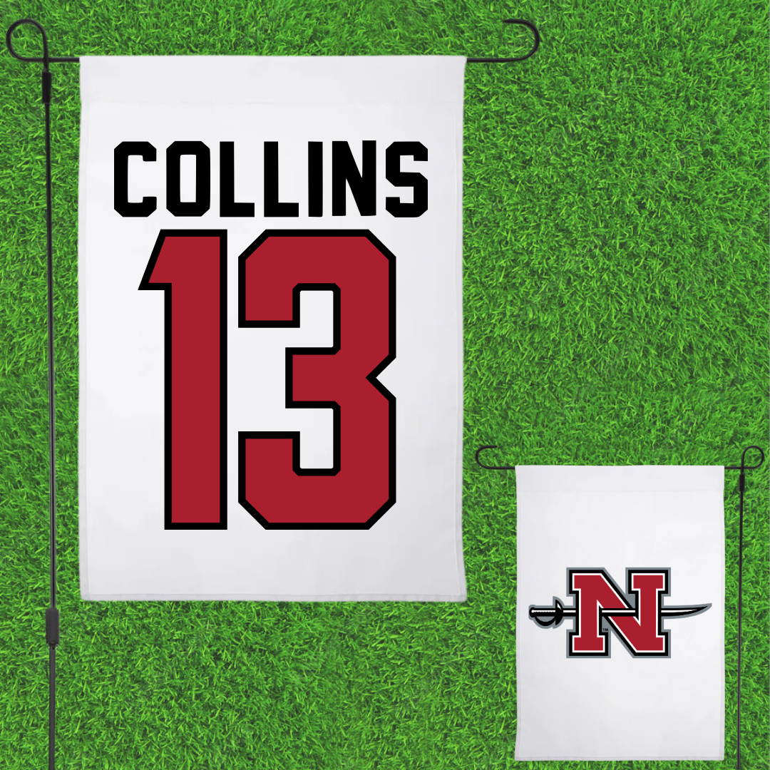 Nicholls State University Basketball White Garden Flag - #13 Mekhi Collins