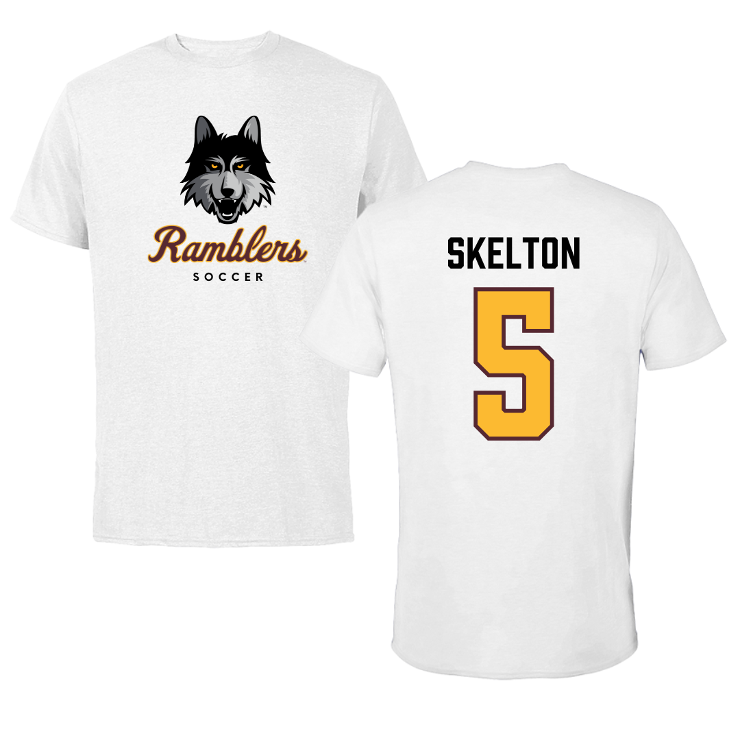 Loyola University-Chicago Soccer White Ramblers Tee - #5 Ella Skelton