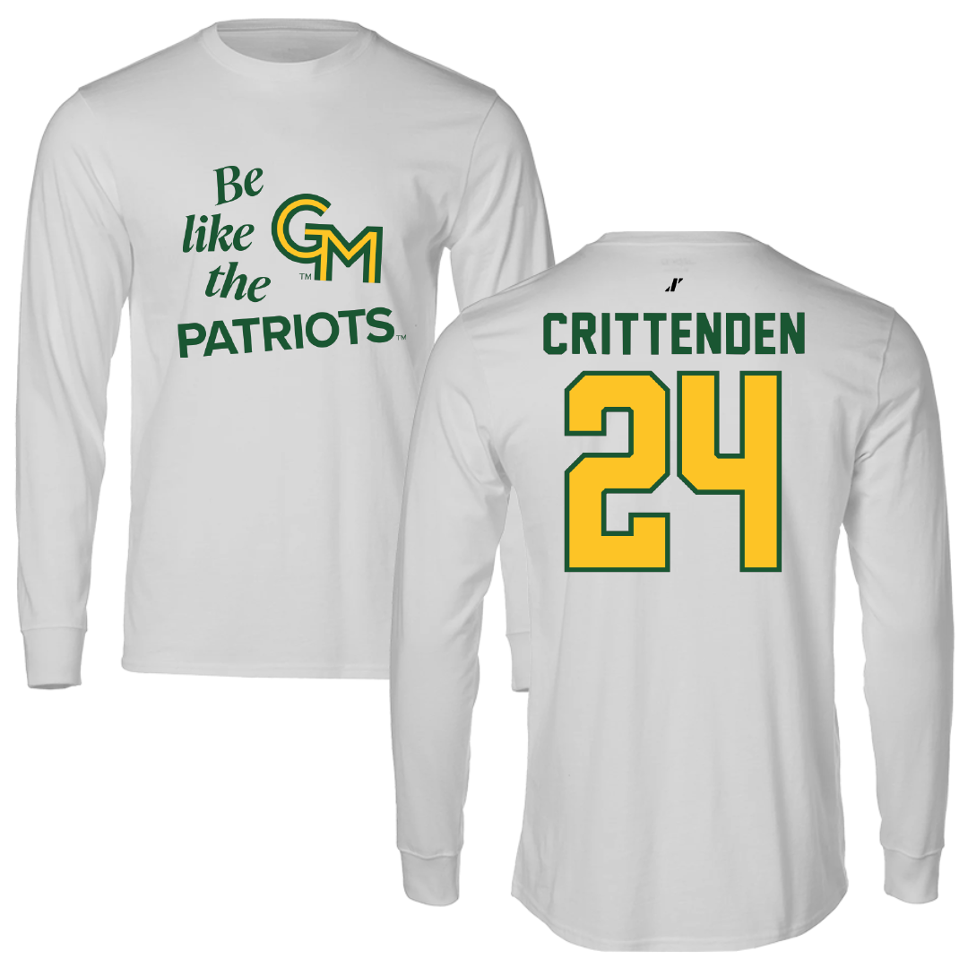 George Mason University Soccer Light Gray Be Like Us Long Sleeve - #24 Davis Crittenden