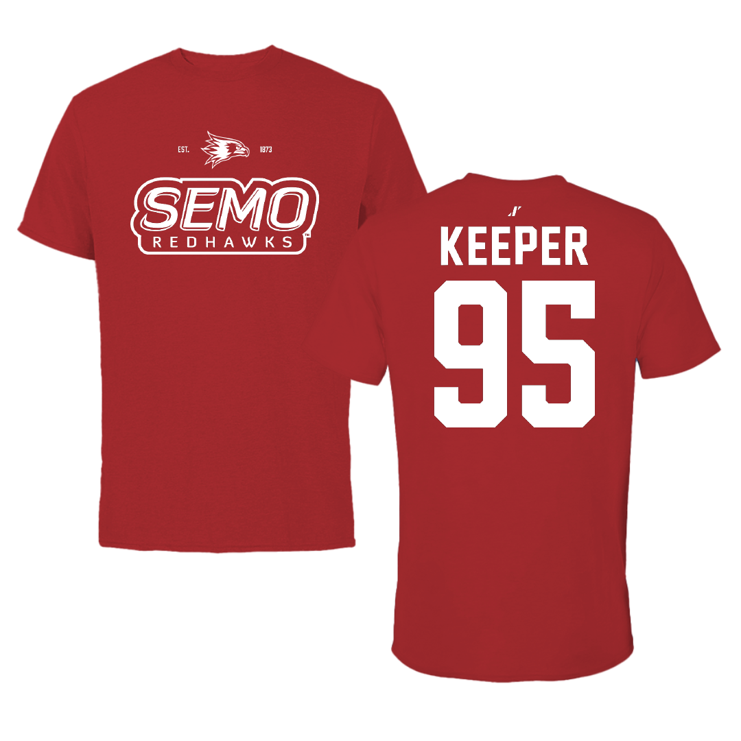 Southeast Missouri State University Football Canvas Red General Tee - #95 Sam Keeper