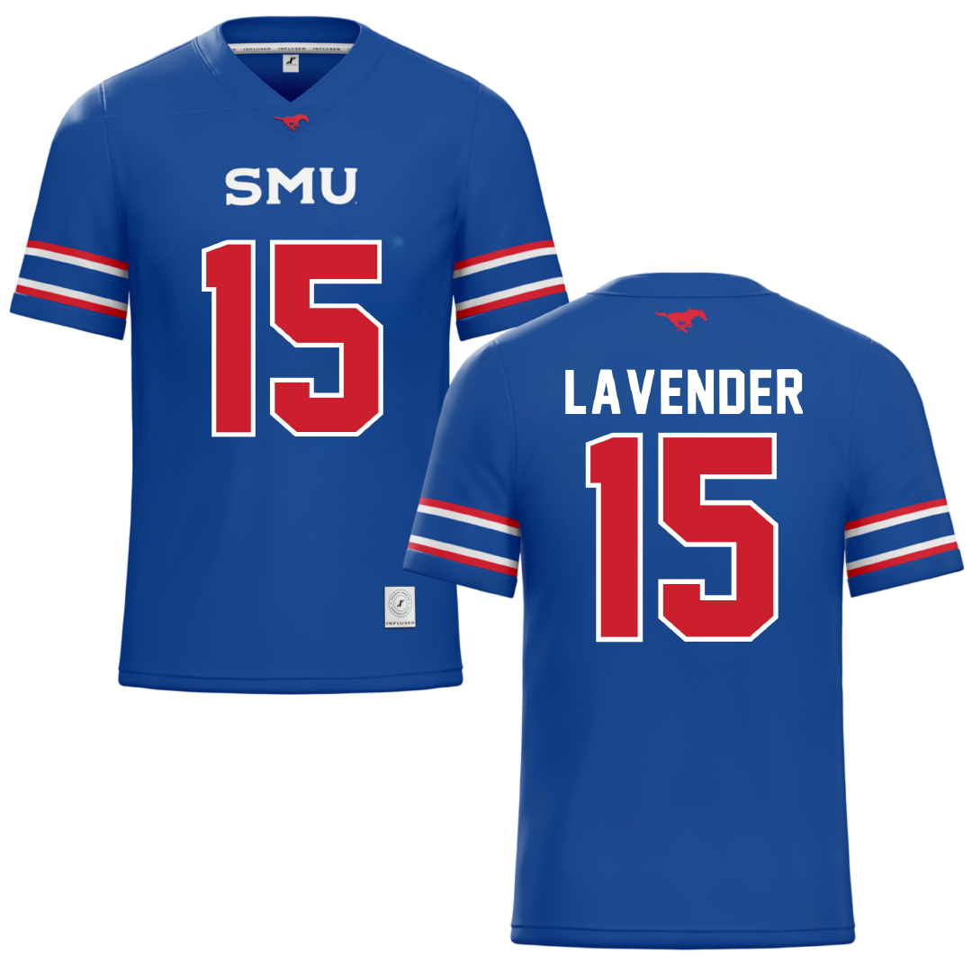 Southern Methodist University Blue Football Jersey - #15 Jaxson Lavender