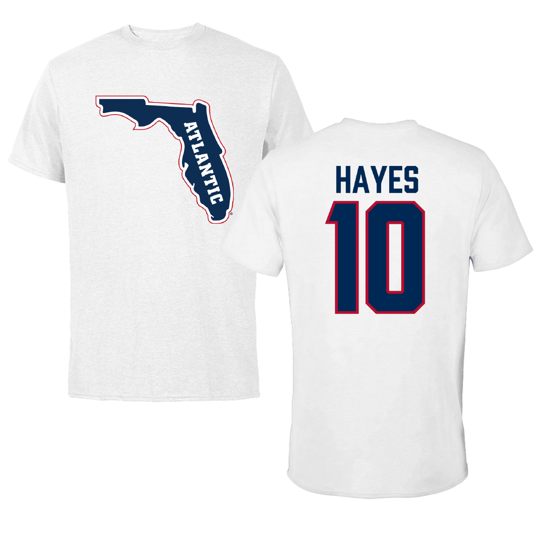 Florida Atlantic University Football White Performance Tee - #10 Omari Hayes