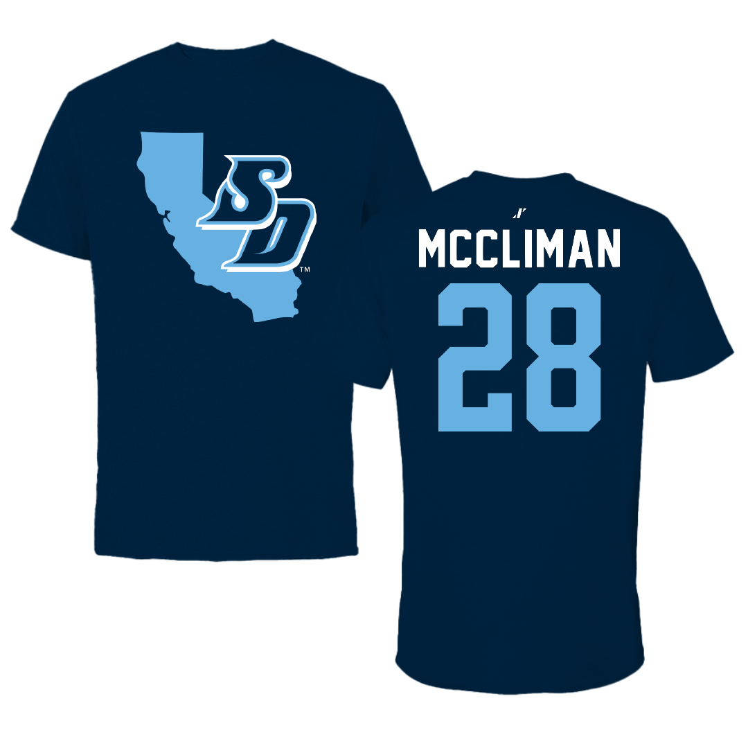 University of San Diego Softball Navy State Performance Tee - #28 Natalie McCliman