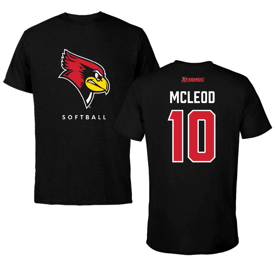 Illinois State University Softball Black Performance Tee - #10 Paige McLeod