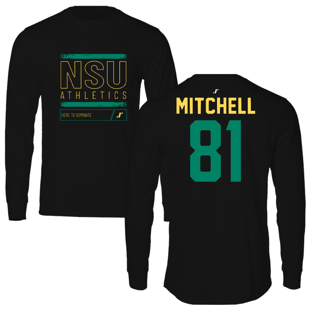 Norfolk State University Football Black Dominate Long Sleeve - #81 Elyjah Mitchell