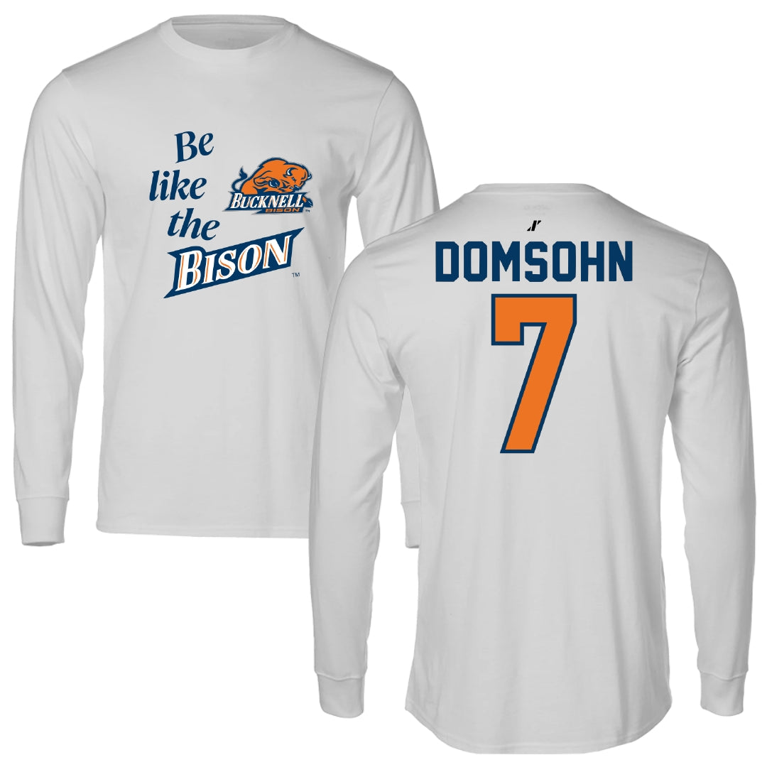 Bucknell University Soccer Light Gray Be Like Us Performance Long Sleeve - #7 Zane Domsohn