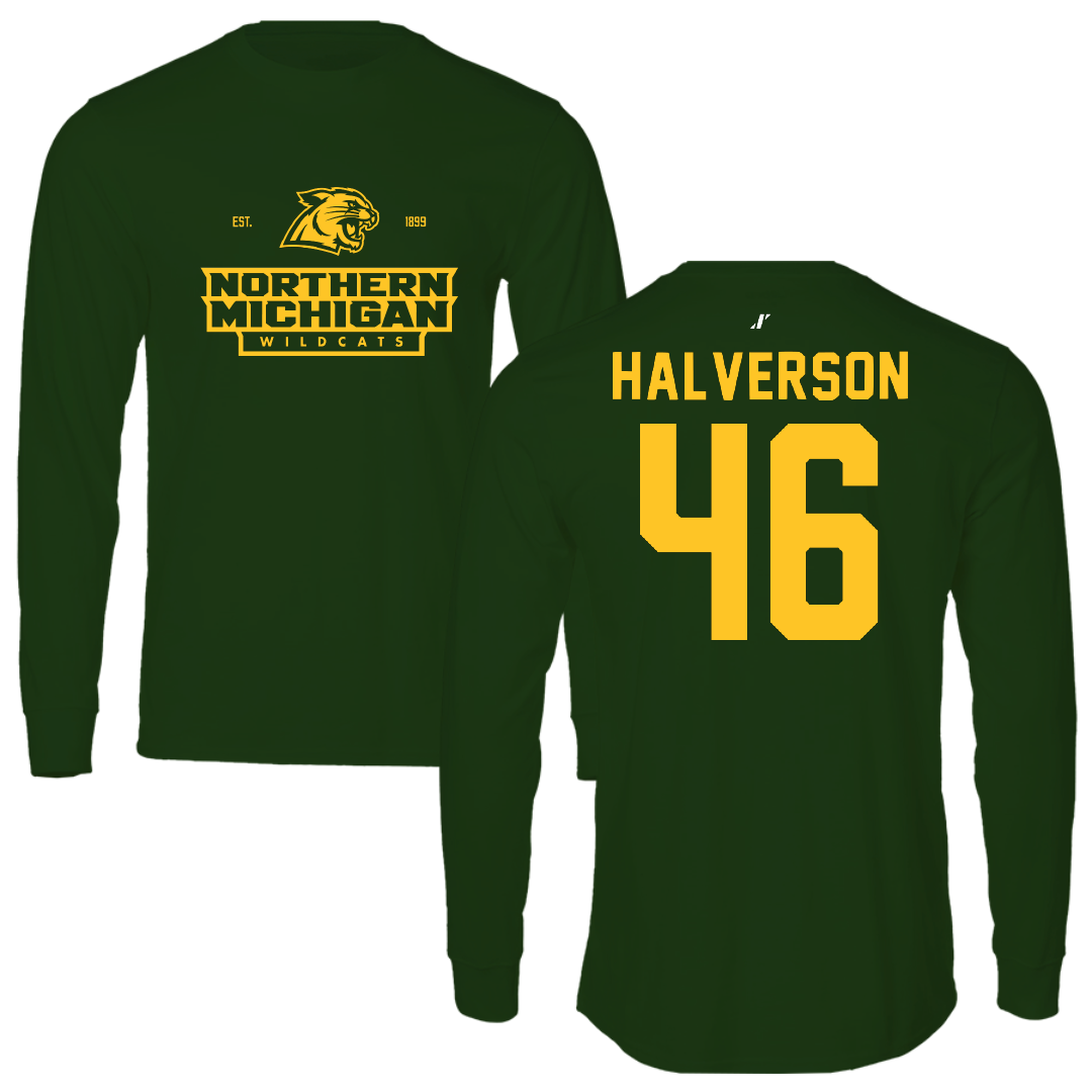 Northern Michigan University Football Forest Green General Long Sleeve - #46 Owen Halverson