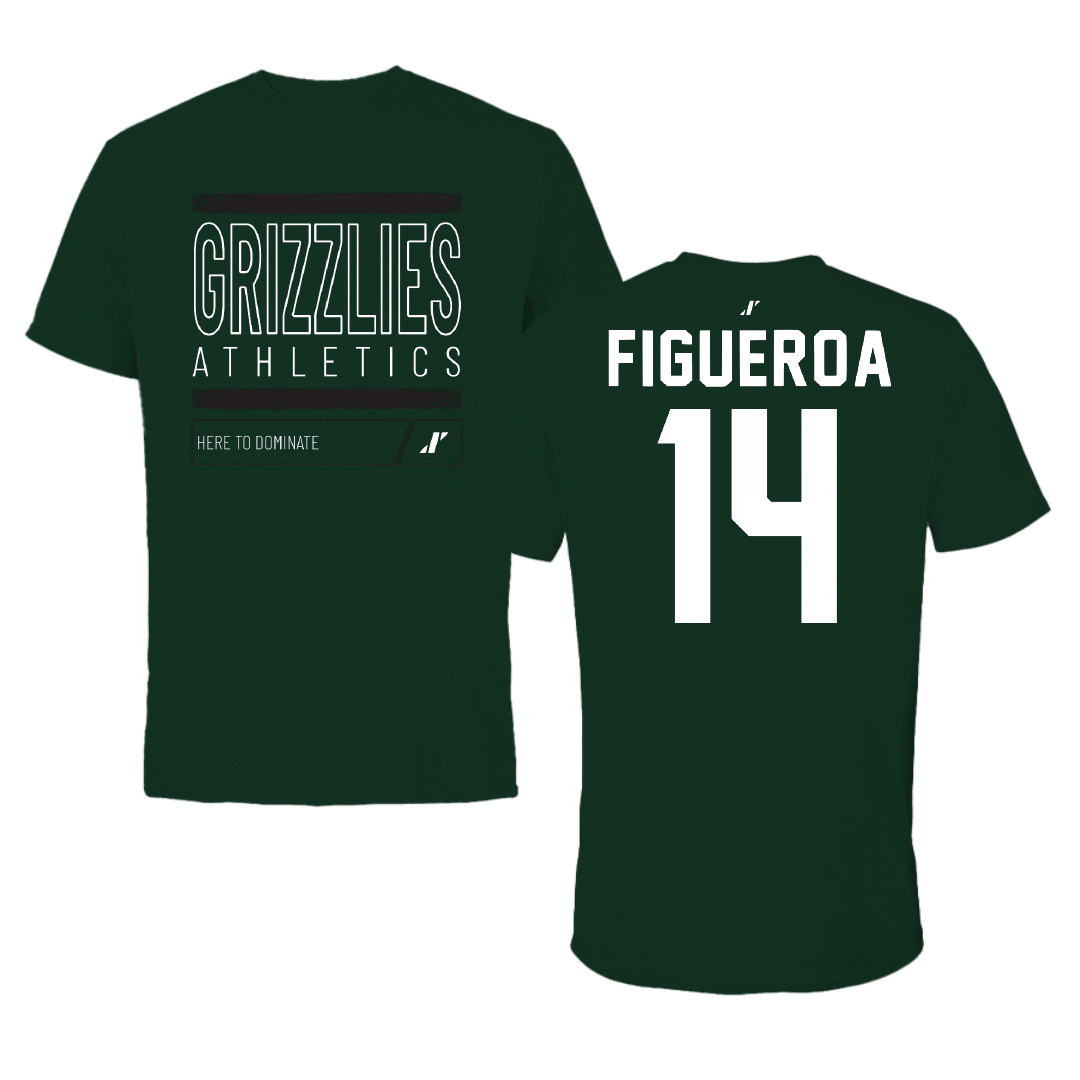 Adams State University Soccer Forest Green Dominate Performance Tee - #14 Angelica Figueroa