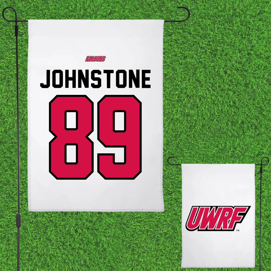 University of Wisconsin-River Falls Football White Garden Flag - #89 Adam Johnstone