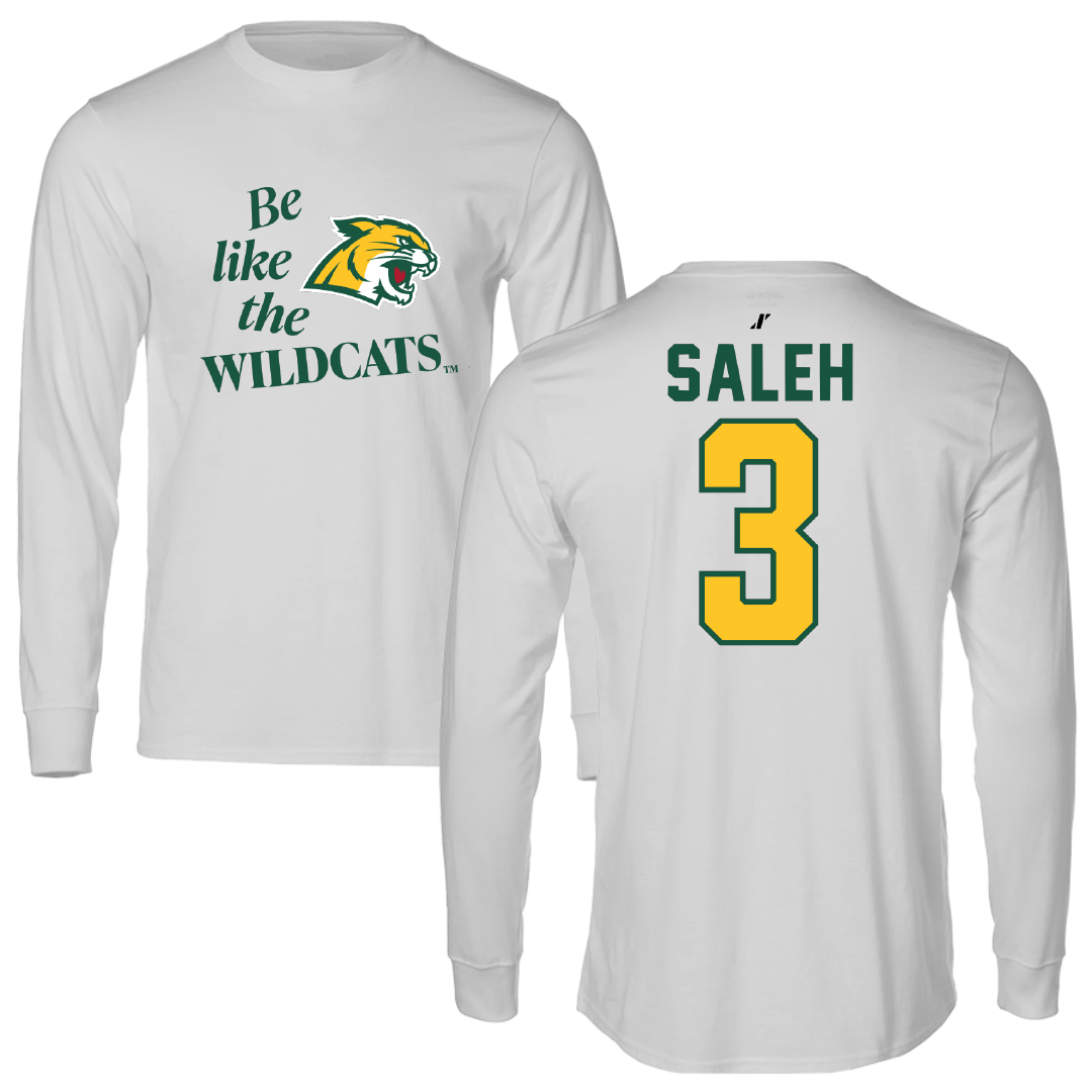 Northern Michigan University Football Light Gray Be Like Us Performance Long Sleeve - #3 Adam Saleh