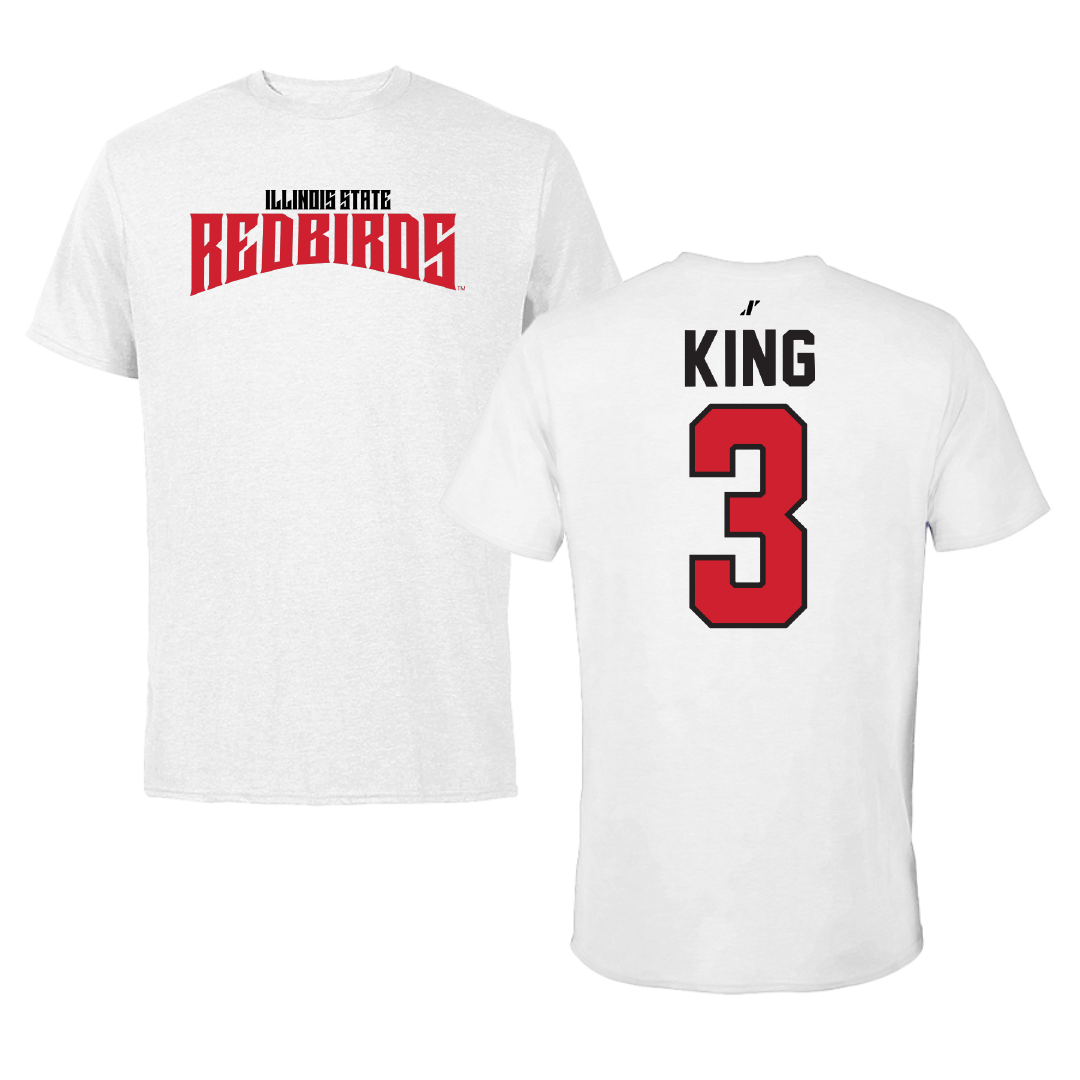 Illinois State University Football White Classic Performance Tee - #3 Mason King