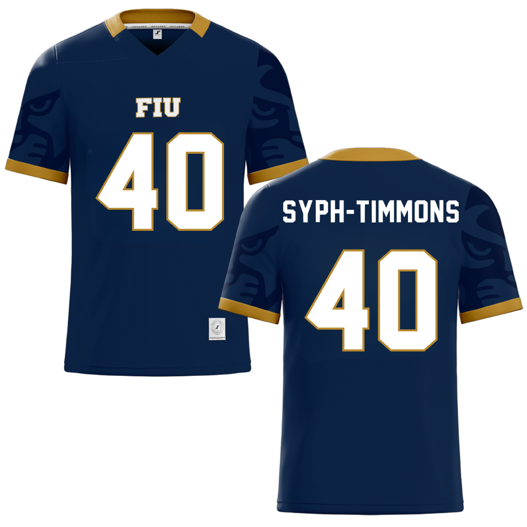 Florida International University Blue Football Jersey - #40 Orlando Syph-Timmons