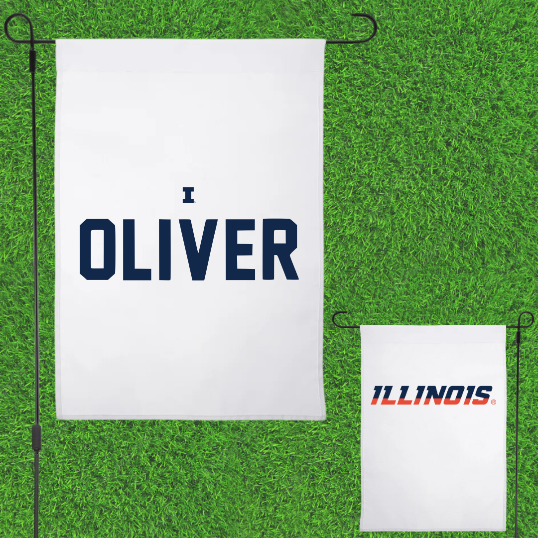University of Illinois TF and XC White Garden Flag - Ashley Oliver